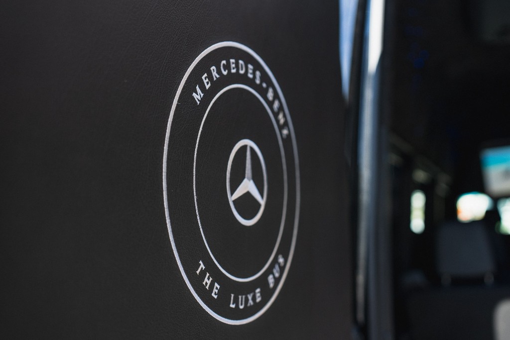 Luxe Bus logo on interior